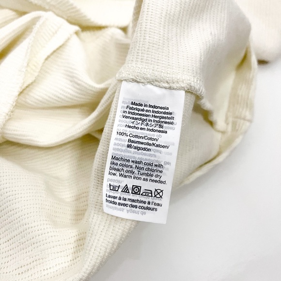 Madewell Texture & Thread Off-White Long-Sleeve Tie-Front Top Size Medium - Picture 9 of 9